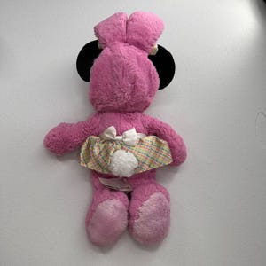 Zestaw pluszowych miseczek Disney Minnie i Mickey Mouse na Wielkanoc 20 cali Wiosenny króliczek w kratę pastelową zdjęcie 10