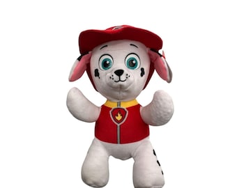 Peluche de perro dálmata Marshall de Paw Patrol de Ty Beanie Babies, color rojo, 20 cm (8 pulgadas). Etiquetas: Bombero.
