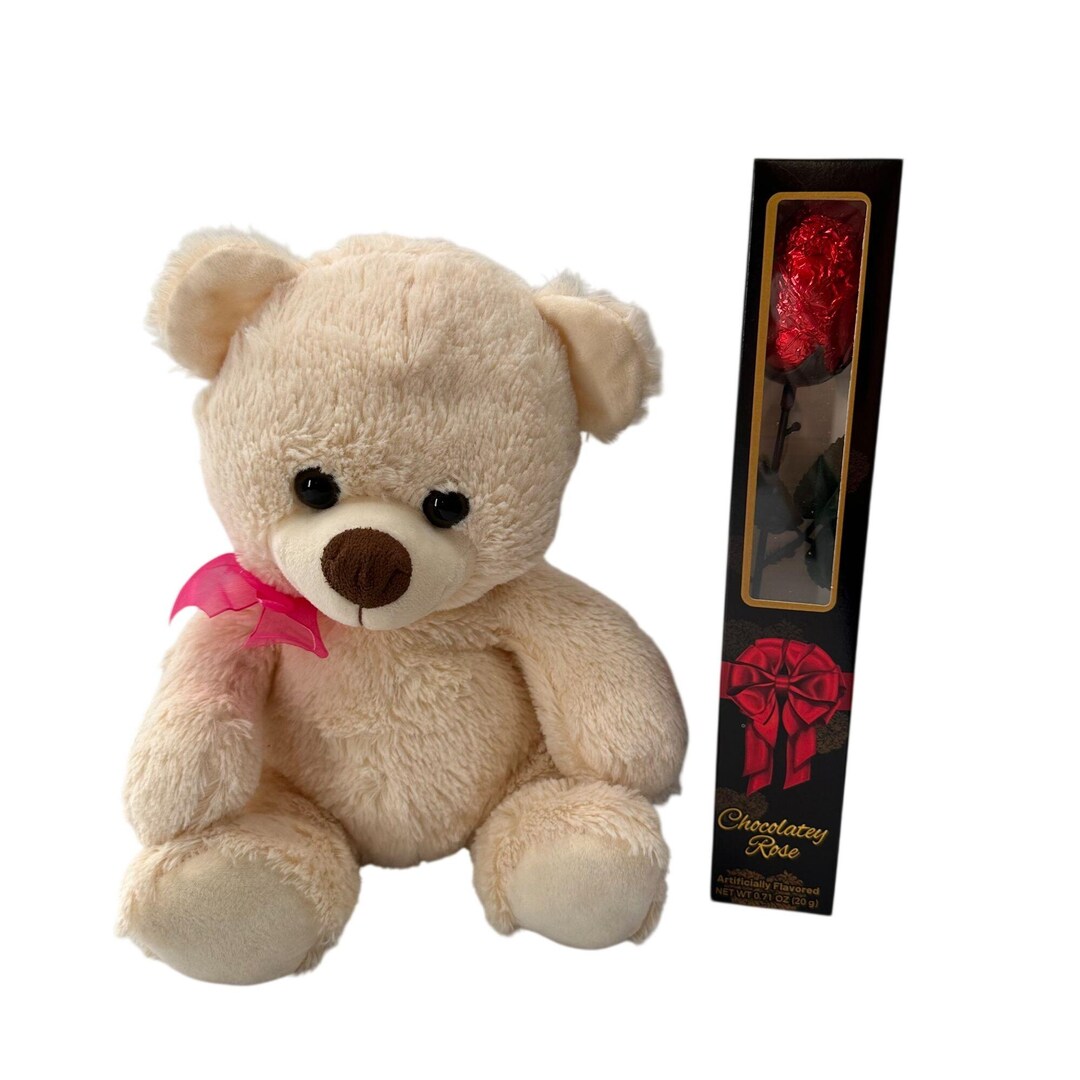Teddy Bear Plush Chocolate Rose Gift Set Valentines Day Gift Cute Love ...