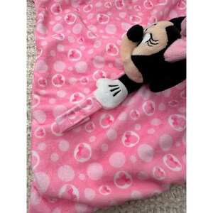 Disney Baby Minnie Mouse Lovey Security Blanket Pink Polka Dot Plush Kids Toy image 8