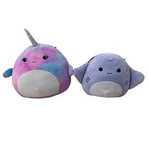 Squishmallows Plüsch-Narwal – Batik-Färbung, 29,8 Cm, Superweich, Mehrfarbig, Kuscheliges Sammeltier