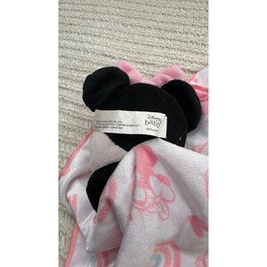 Disney Baby Minnie Mouse Lovey Pink Rainbow Safety Blanket Pluszowy Zwierzątko Serce zdjęcie 5