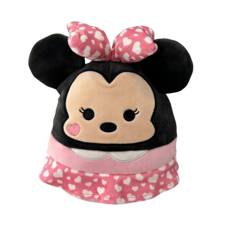 Squishmallows Disney Minnie Maus Plüsch 10"Rosa Herzen Gefüllte Valentinstag Bild 1