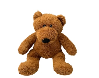 Oso de peluche marrón de 33 cm, peluche de sherpa rizada, ideal para decorar la habitación de tu bebé.