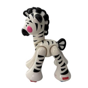 Fisher Price Amazing Animals Zebra Speelgoed met klikgewrichten en gestructureerde poten, wit en zwart