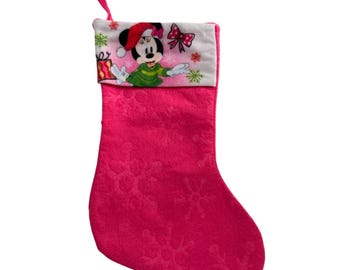 Disney Minnie Mouse Julstrumpa Rosa Fleece Filt Hängögla Högtid