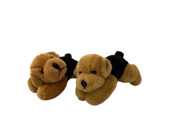 Zabawka pluszowa w stylu vintage z czarnym akcentem, kolekcjonerska, rottweiler, lata 90.