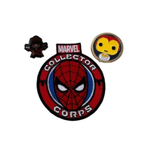 Marvel Collector Corps Spider-Man Patch Star-Lord Iron Man Pin Lot Funko Pop Toy