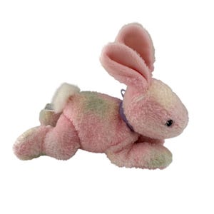 Chosun International Pastel Pink Bunny Plush Toy 10&quot; Easter Animal Purple Bow