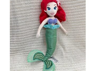 Disney Ariel Plush The Little Mermaid Stuffed Animal Lovey Large 24 Green Red