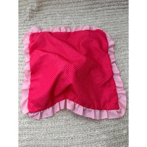 Disney Minnie Mouse Plush Lovey Security Blanket Pink Polka Dot Satin Trim 14in image 4