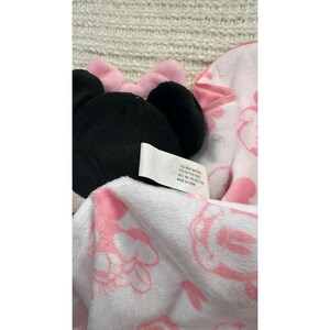 Disney Baby Minnie Mouse Lovey Pink Rainbow Safety Blanket Pluszowy Zwierzątko Serce zdjęcie 6