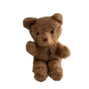Vintage B. Moss Teddy Bear Plush 1985 Brown Fur Button Accents 13&quot; Collectible