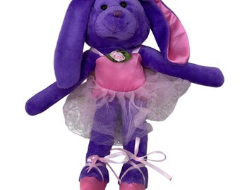 Burton Burton Bunny Ballerina Plush Purple Pink Tutu Stuffed Animal Toy 11 inch