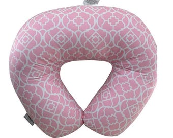 NurSit Nursing Pillow Pink White Trellis Geometric Baby Feeding Support Cushion