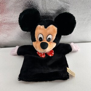 Vtg Applause Mickey Mouse Hand Puppet Red Polka Dot Bowtie 1980s Plush Read image 8
