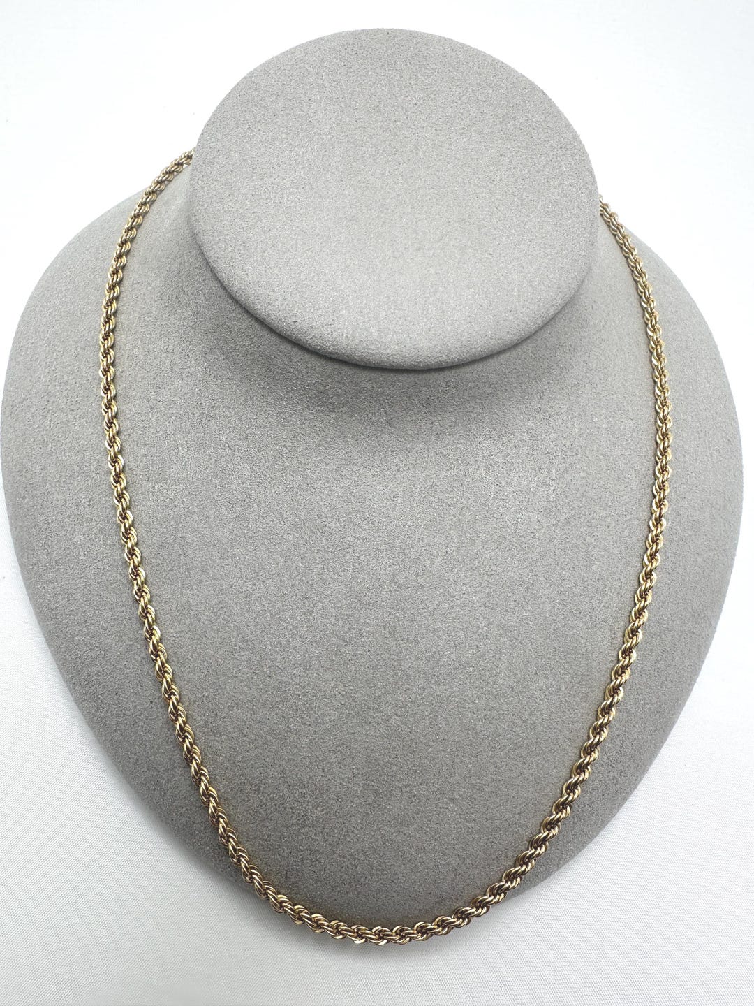 Estate 14K Gold Rope Chain Necklace – Classic Twisted Design, 18 Inch ...