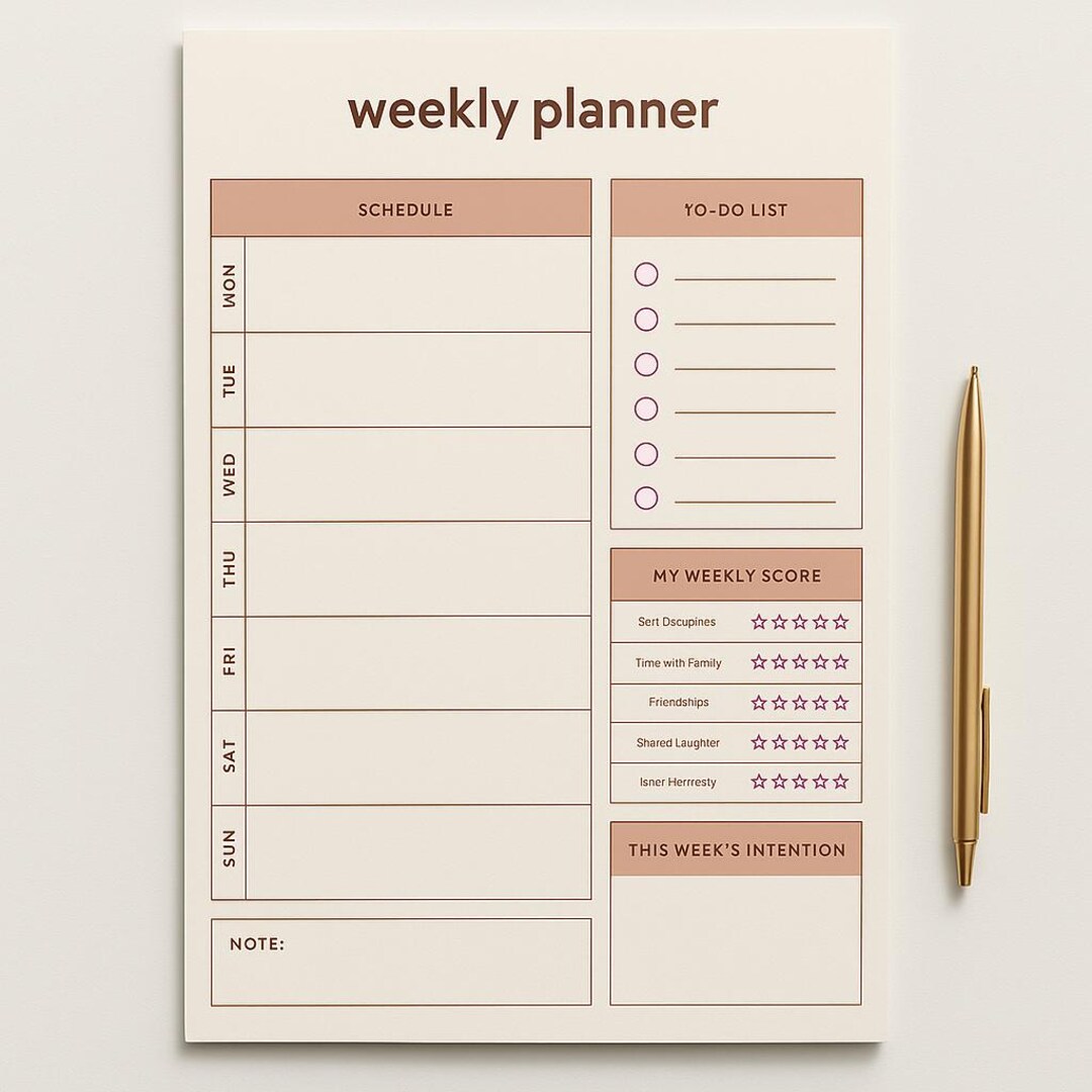 Printable Weekly Planner – Minimalist Weekly Organizer | to Do List ...