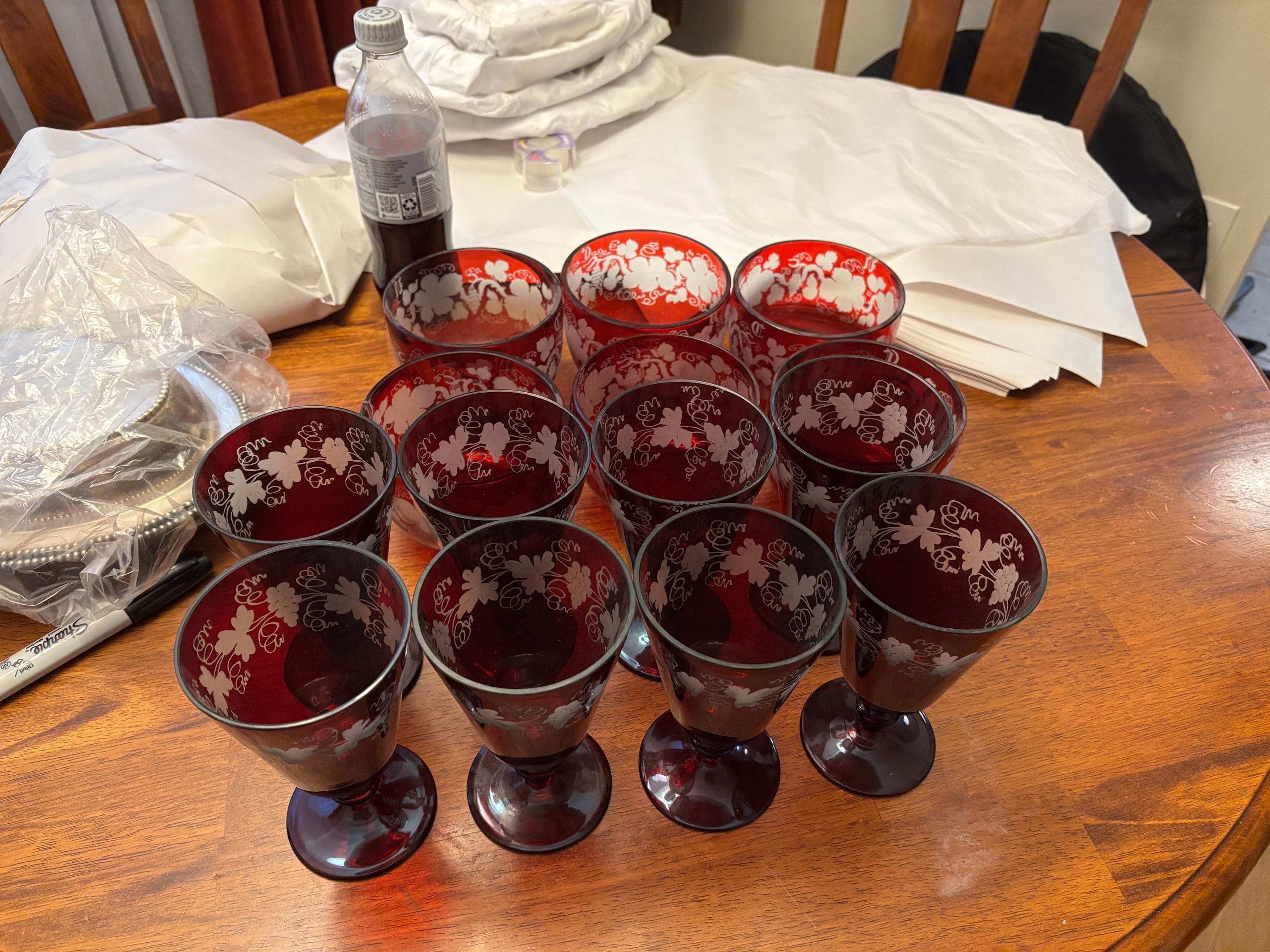 Red Antique Glassware - Etsy