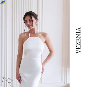 Elegante Milch Seidenkleid mit Offener Rücken, Milch Exquisite Seidenkleid mit Offener Rücken Handgemacht