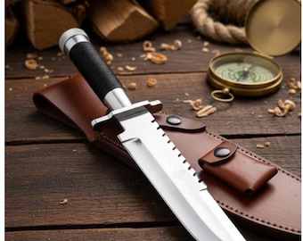 LS1 Kommando Moviemesser Replica Handgefertigt D2 Stahl Bowiemesser Jagd, Outdoor Camping Survival 14 Zoll Bowiemesser Jagdmesser