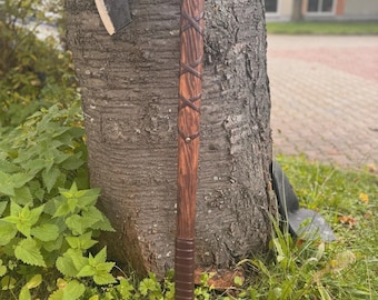 Handgefertigte Wikinger-Axt mit Lederscheide, Nordische Axt, Handgeschmiedete