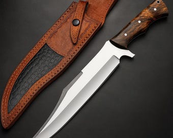 Von Hand geschmiedetes Bowiemesser aus D2-Stahl für die Jagd, Outdoor, Camping,survival, Rosenholz