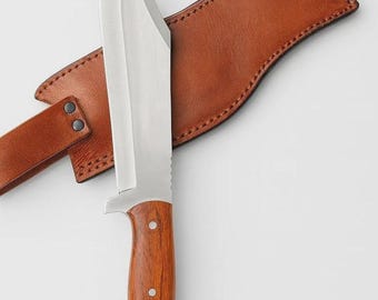 Von Hand geschmiedetes Bowiemesser aus D2-Stahl für die Jagd, Outdoor, Camping,survival, Rosenholz