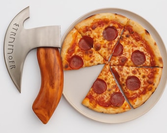 Handgemachte Wikinger Pizzaschneider Axt Damast Ulu Messer Hobel Chef Axt Beil