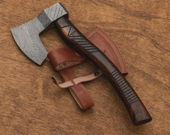 Handgefertig Wikingeraxt Damastaxt VIKING Axt Damaskus-Stahl mit Scheide