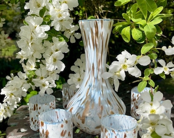 Juego de jarras de cristal italianas hechas a mano para celebraciones – 6 vasos de chupito