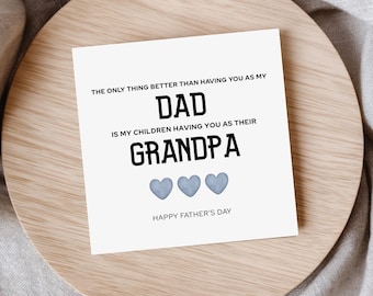 Father's Day Card for Grandpa, Blank Greeting Card, Cards for Dad
