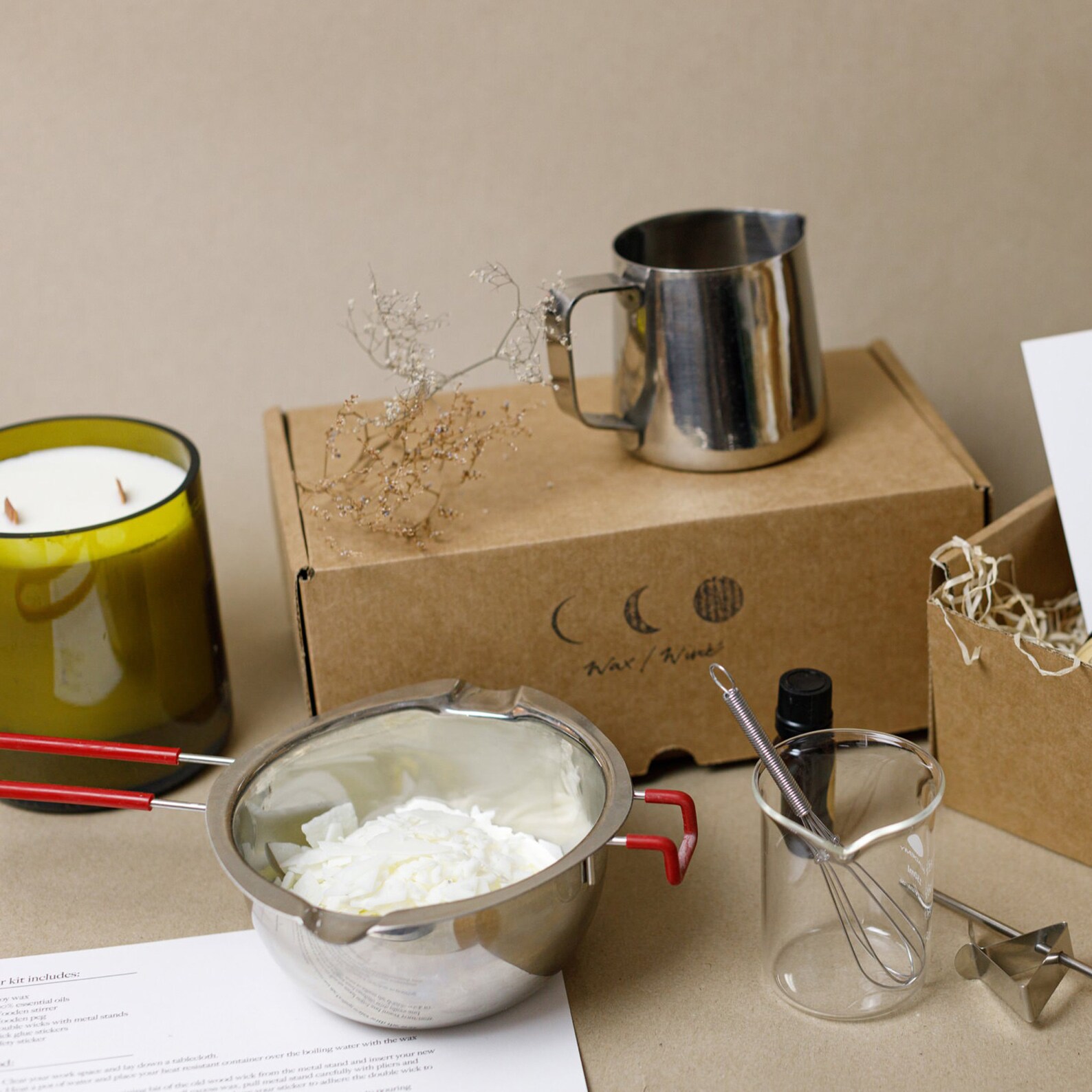 Candle Refill Kit Soy Wax Wood Wick & Essential Oils. 220ml Etsy