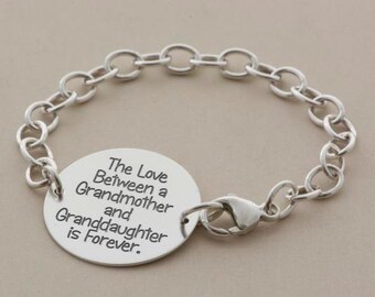 Personalized Mother Daughter bracelet, Love between Grandmother and Granddaughter, handmade sterling silver Jewelry, custom quote jewelry