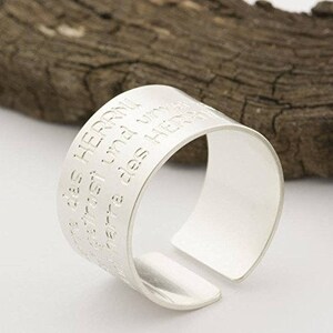 Personalized Statement ring, handmade Wide Band sterling silver Message Ring, Custom Coordinates, Roman numerals, Poem ring, Words ring