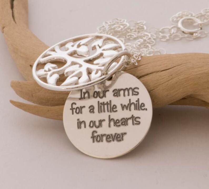 Custom Memorial necklace Those we love don't go away, Handmade Jewelry, Sympathy gift, Remembrance, Loss of Father Mother Sister Husband image 3