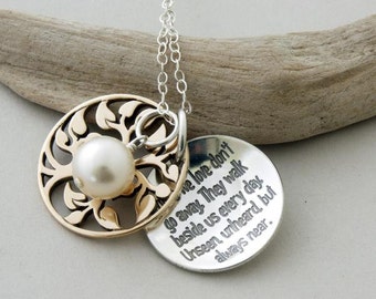 Sympathy gift custom engraved handmade Memorial necklace "Those we love don't go away" . Baby loss, Remembrance, Parent loss, Husband loss