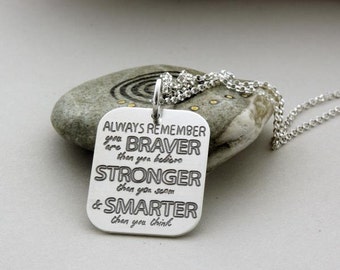 Quote Necklace Inspirational Jewelry N2297 Word Necklace Hand Stamped Necklace Engraved Necklace Going Through Hell Necklace