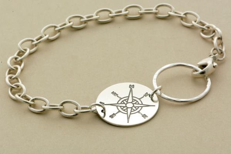 Personalized Compass rose bracelet Coordinates Handmade Etsy