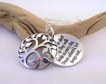 Personalized Memorial necklace, custom engraved handmade 925silver necklace "Those we love don't go away" Remembrance gift for Mom, Sister