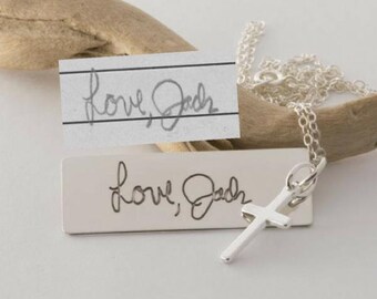 Your Child's or Loved ones ORIGINAL HANDWRITING or signature sterling silver handmade necklace, Keepsake, Gift for HER, Gift for Mum, sister