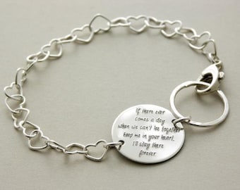 Romantic gift for HER "If there ever comes a day" custom engraved handmade sterling silver bracelet, secretSOULcollection, Tiny inscription