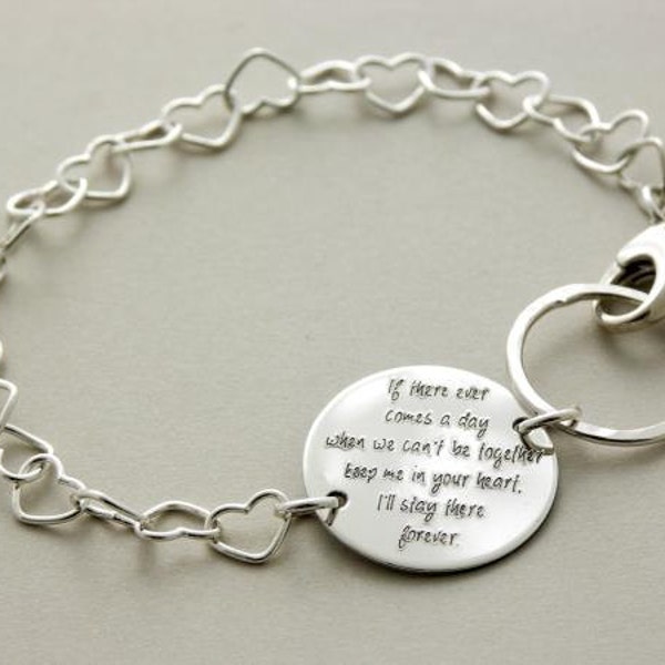Romantic gift for HER "If there ever comes a day" custom engraved handmade sterling silver bracelet, secretSOULcollection, Tiny inscription