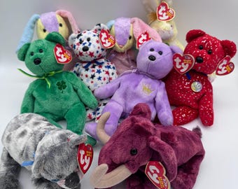 Beanie Babies TY - Hang Tag 11th Gen & Tush Tag 12th Gen Set of 9