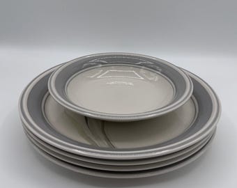 Cortina by Sango Sancorti Vintage Set of 5 Dishes - 4 Dinner Plates & 1 Bowl