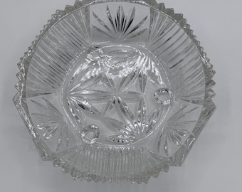 Glass Candy Dish Star Bowl Vintage Design