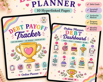 Debt Payoff Planner | Debt Tracker | Digital Debt Planner | Hyperlinked GoodNotes PDF Planner | Debt Snowball & Avalanche Tracker