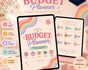 Budget Planner | Digital Planner | GoodNotes Planner | Budget Template | Monthly Budget | Bills Tracker | Savings Tracker | Debt Tracker