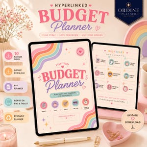 Budget Planner Bundle for GoodNotes | Hyperlinked Finance Planner | Bills Tracker Savings Tracker Debt Payoff Sinking Funds PDF image 3