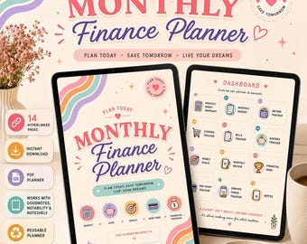iPad Budget Planner | Hyperlinked GoodNotes Budget Planner | Monthly Finance Planner | Bills, Savings, Debt & Sinking Funds